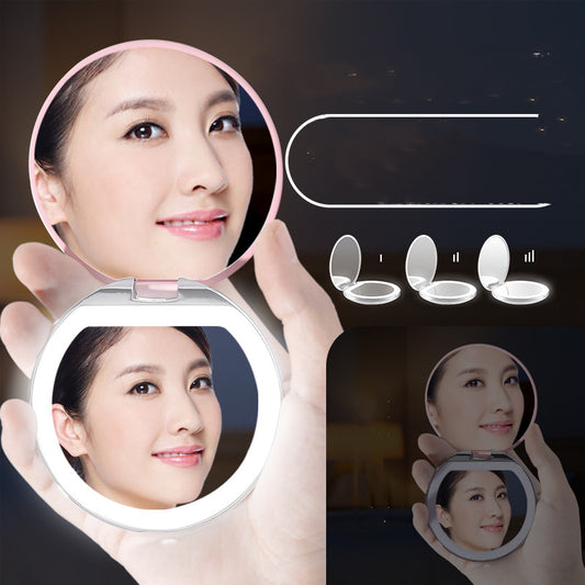 Led Makeup Mirror Small Mirror With Light Female - Beemyn
