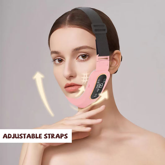 Microcurrent Face Massager EMS LED Photon Therapy V Shape Slimming Reduce Double Chin Remover Wrinkle Facial Lifting Device - Beemyn